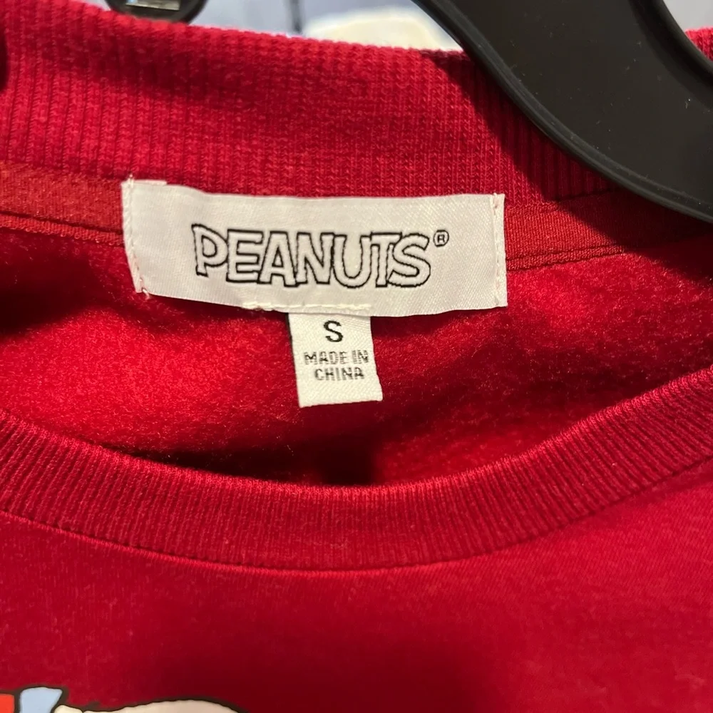 Peanuts Red Crewneck Sweatshirt with Character Graphic - Picture 4 of 6